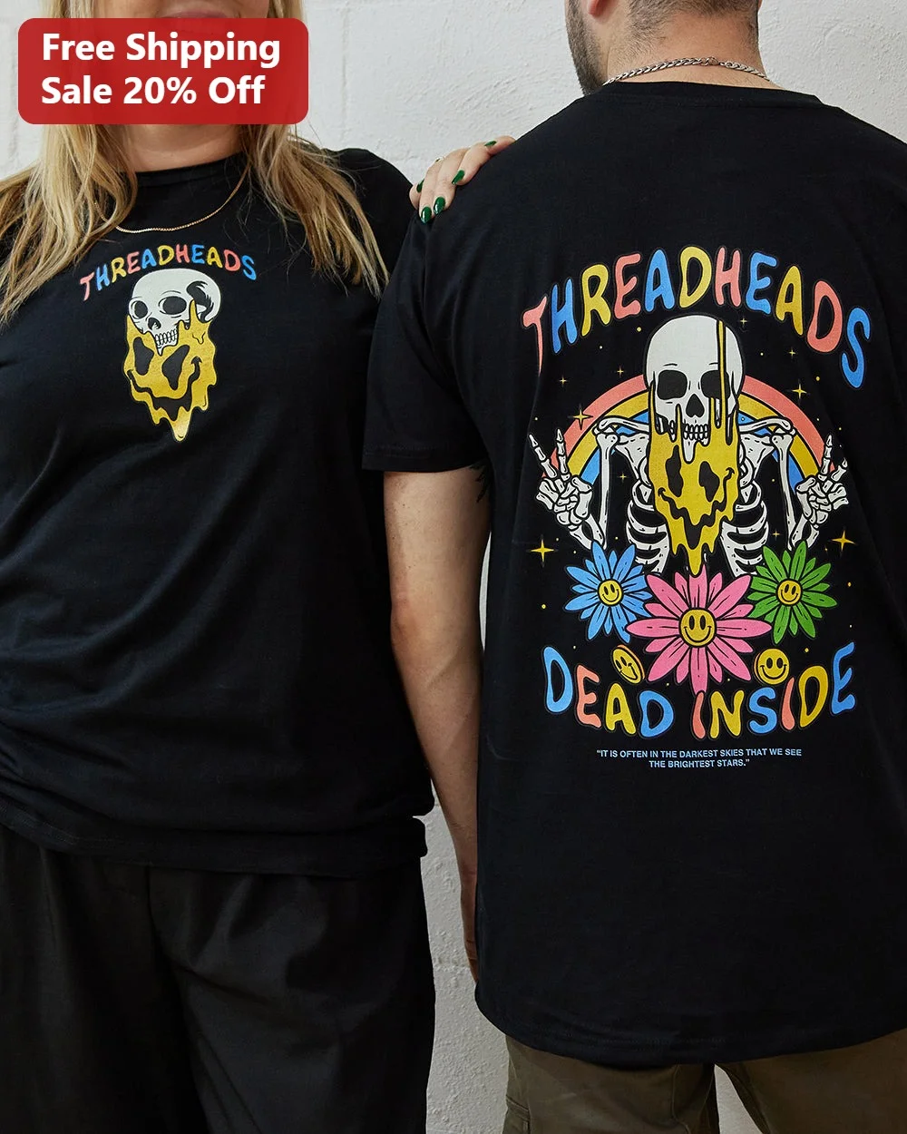 Threadheads Dead Inside It Is Often In The Darkest Skies That We See The Brightest Stars Graphic Tee