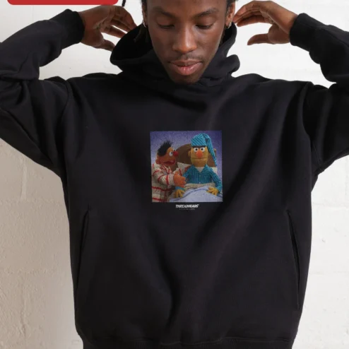 THREADHEADS Ernie and Bert Hoodie Vintage Sesame Street Graphic Pullover