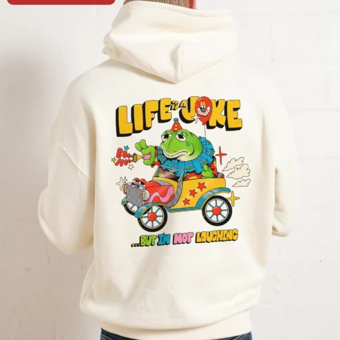 Close-up of Threadheads Hoodie Knitting Crochet Fiber Arts Graphic Pullover for Crafters for streetwear fans in Chicago, Illinois
