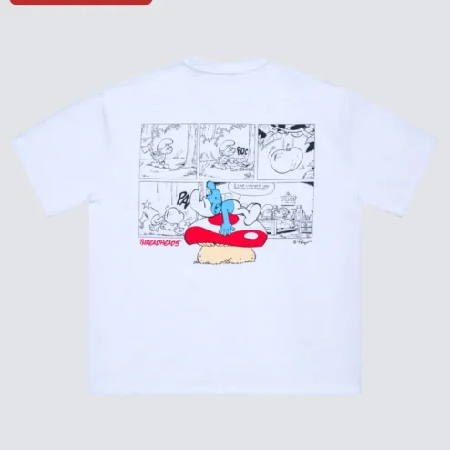 THREADHEADS Smurf Comic Pop Art Graphic Tee Retro Peyo Signature Vintage Cartoon Shirt