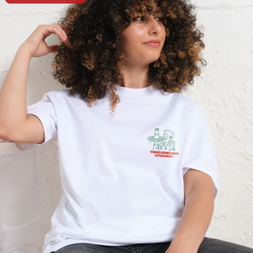 Threadheads Studios Tee Cat Chef Graphic Vintage Oversized Cotton Shirt Gift for Women Men
