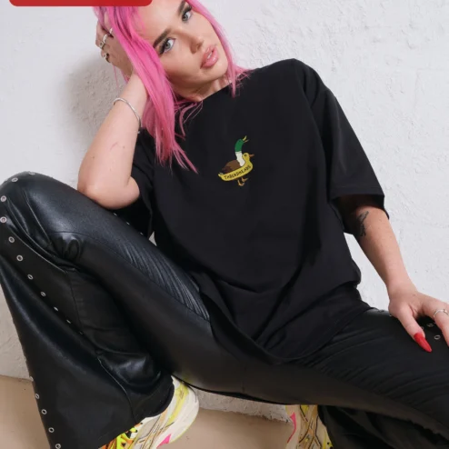 Threadheads Tee Duck Graphic Oversized Streetwear Cotton T-Shirt for Women