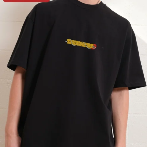 Threadheads Tee Needle and Thread Graphic Oversized Cotton Shirt for Sewing Enthusiasts on a hanger, ready to ship from Chicago, Illinois