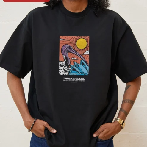Threadheads The House Of The Bin Chicken Est. 2018 Oversized Graphic Tee