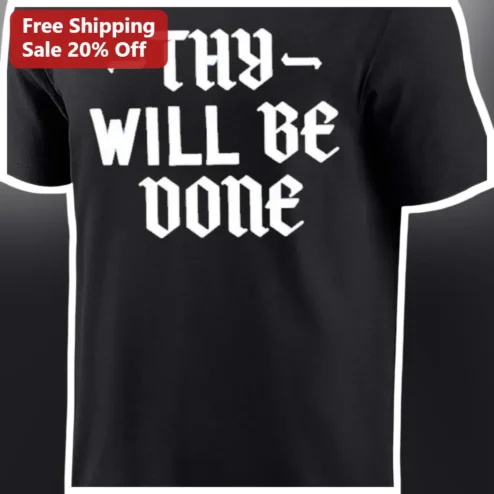 Thy Will Be Done Christian Faith Tee Gothic Typography Black T-Shirt