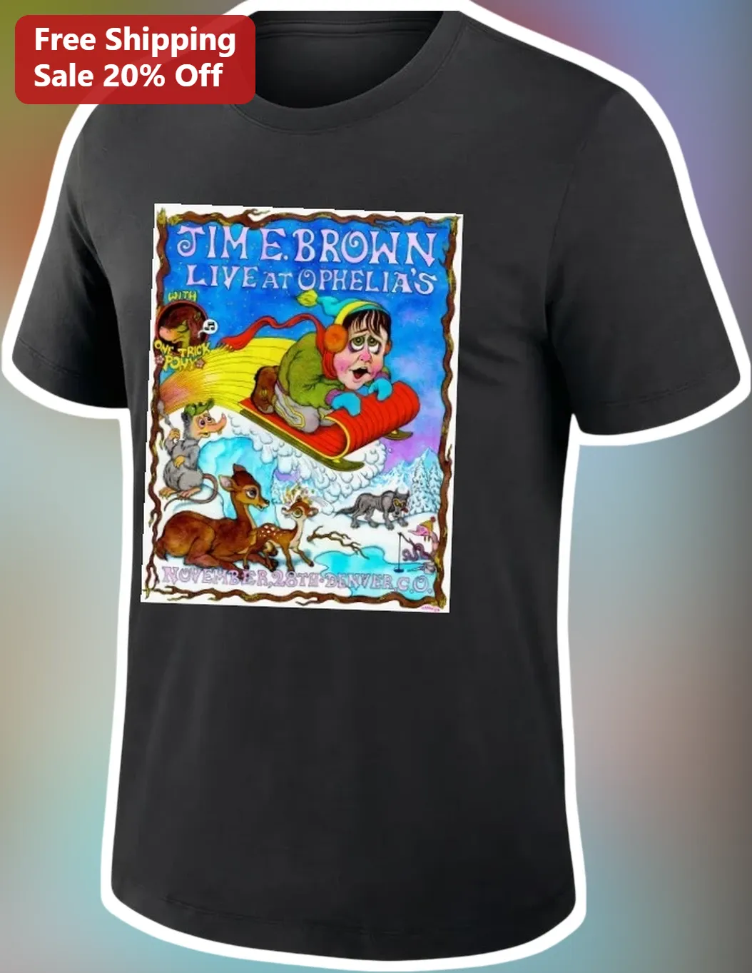 Tim E Brown Live At Ophelia's With One Trick Pony Denver Tee