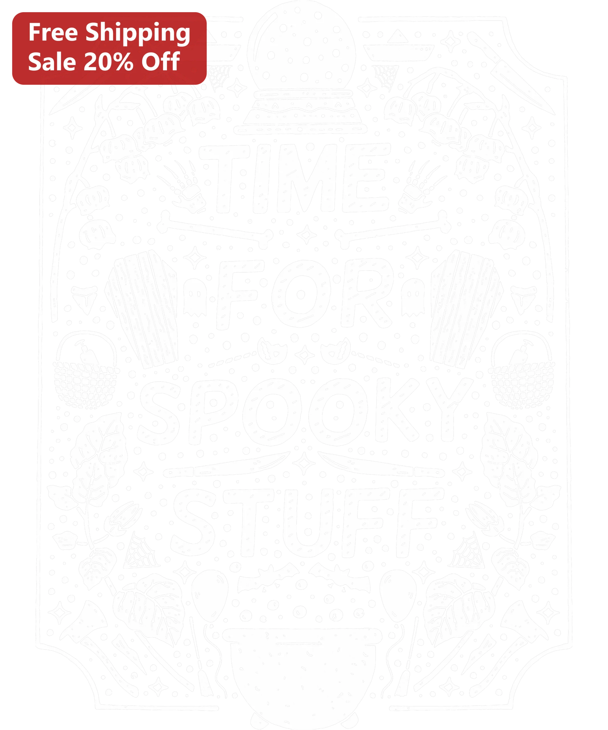 Time For Spooky Stuff Tee Halloween Funny Graphic Shirt Creepy Cute Doodle Art October Gift