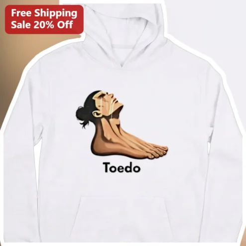 Toedo Surreal Humor Hoodie Funny Weirdcore Body Horror Pun Apparel for Fans of Absurdist Art