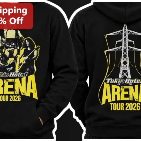 Tokio Hotel ARENA TOUR 2026 Hoodie Black Band Merch Pullover