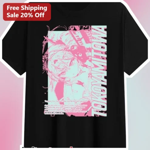 TOKOYAMITOWA Tee Tokoyami Towa Hololive English VTuber Fan Art Glitchcore Cyberpunk Anime Graphic Shirt