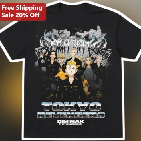 Tokyo Revengers Dim Mak By Any Means Necessary Graphic Tee Anime Merch