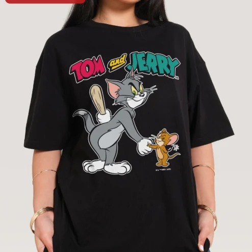 Tom and Jerry Tee Vintage Cartoon Graphic T-Shirt for Men Women Retro Animation Apparel