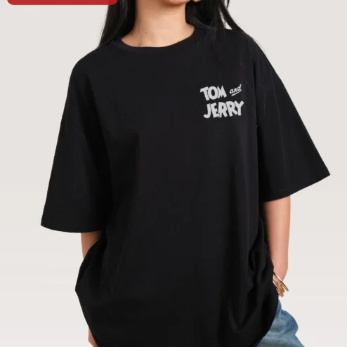 Tom and Jerry Tee Vintage Cartoon Graphic T-Shirt Retro Minimalist Streetwear for Women Men
