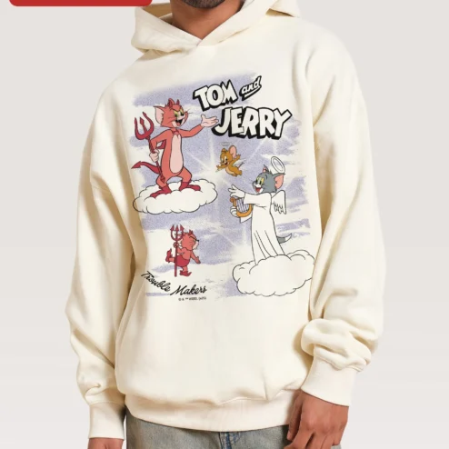 Tom and Jerry Trouble Makers Hoodie Angel Devil Cartoon Merch