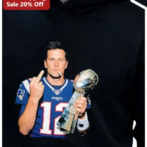 Tom Brady Hoodie NFL Football Player Edgy Meme Graphic Sweatshirt for Men