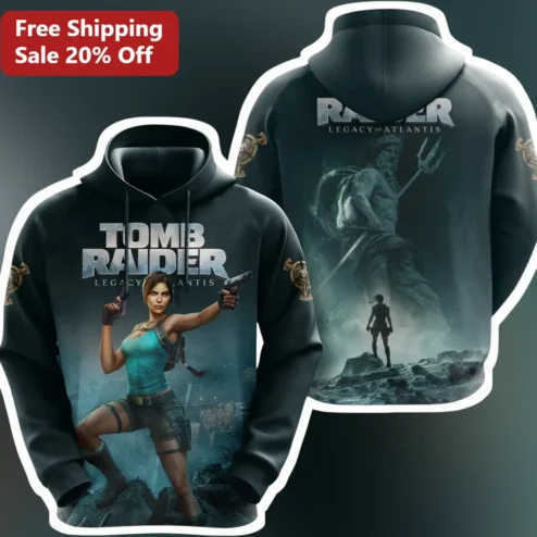 Tomb Raider Legacy Of Atlantis Hoodie Lara Croft Gaming Merch