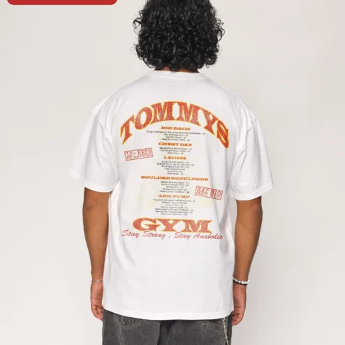 TOMMYS GYM Stay Strong Stay Anabolic Tee Retro Bodybuilding Gym Apparel
