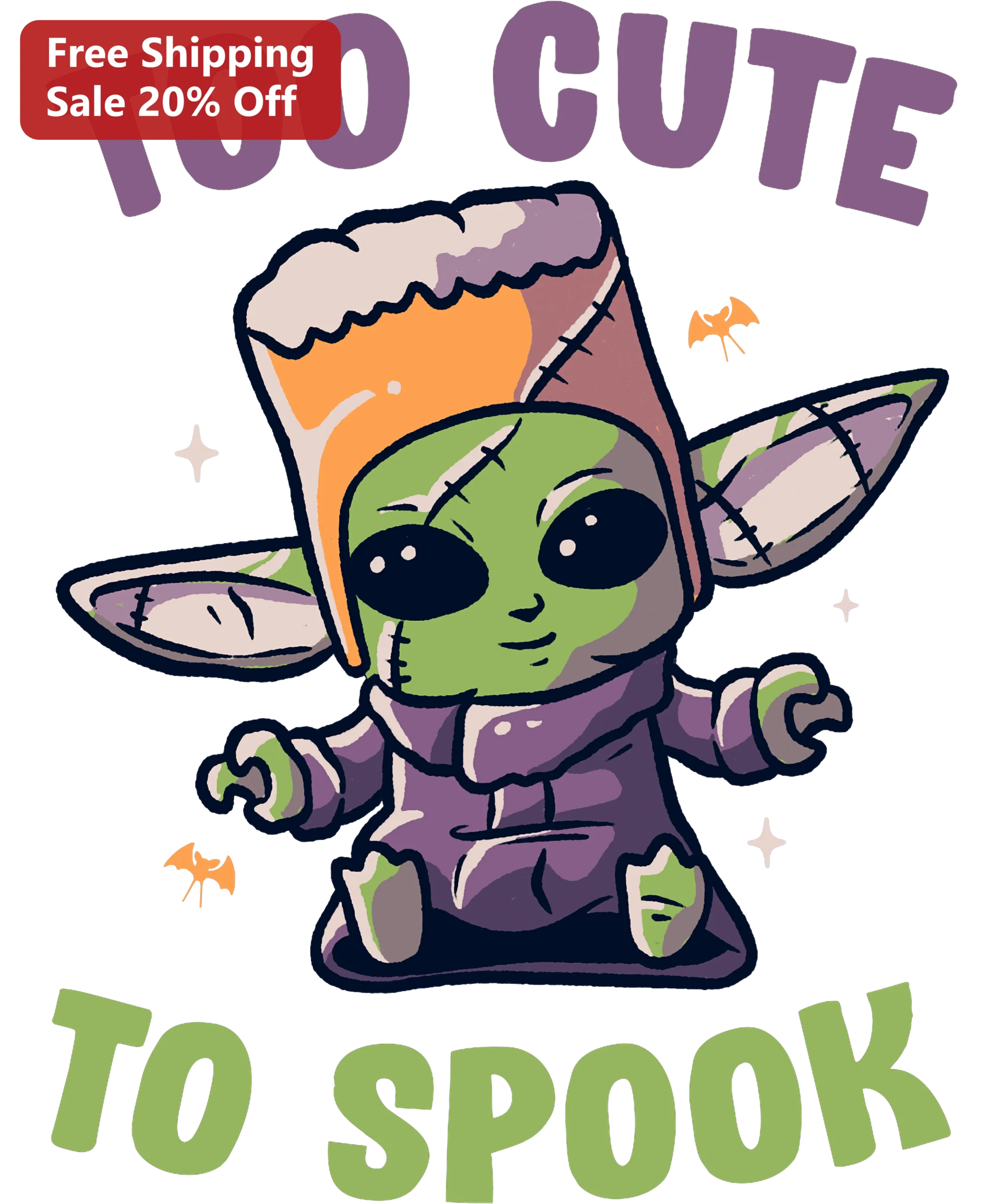 Too Cute To Spook Grogu Baby Yoda Halloween Graphic Tee