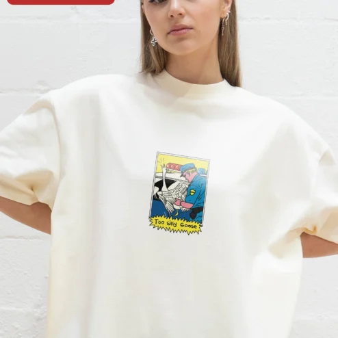 Too Silly Goose Tee Funny Police Pun Graphic Shirt for Men and Women Novelty Animal Lover Gift