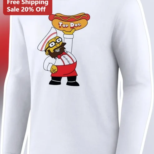 Top Dog Homer Simpson Chef Long Sleeve Shirt Funny Simpsons Parody Gift for Men Women