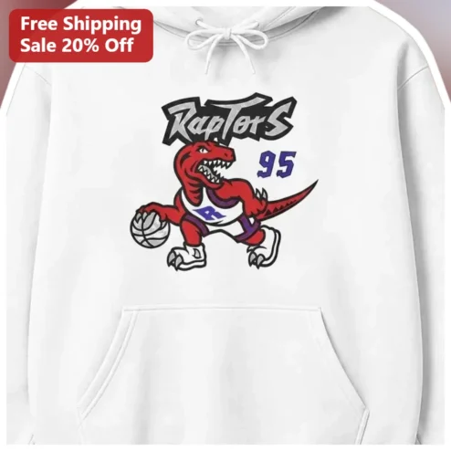 Toronto Raptors Hoodie Vintage Retro The Raptor Mascot Basketball Fan Apparel