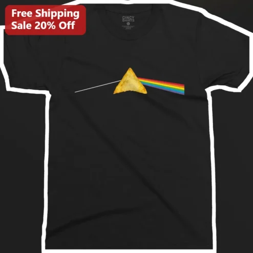 Tortilla Chip Prism Rainbow Graphic Tee Funny Foodie Snack Lover Gift