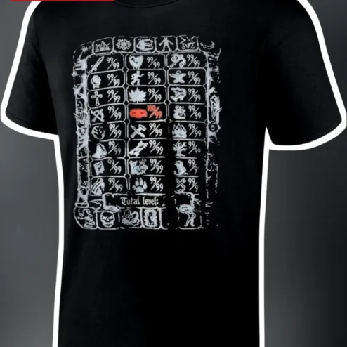 Total Level Tee OSRS Max Stats Achievement Graphic T-Shirt for Gamers