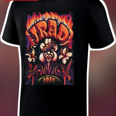 TRAD Retro Flame Graphic Tee Bold Vintage Streetwear Shirt for Men and Women