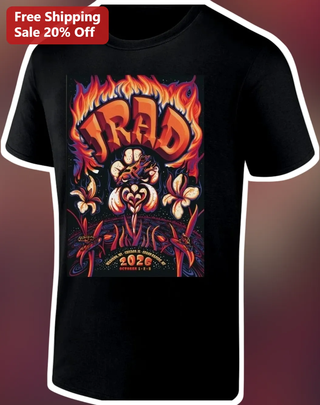 TRAD Retro Flame Graphic Tee Bold Vintage Streetwear Shirt for Men and Women