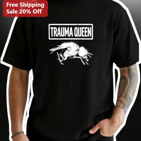 Trauma Queen Graphic Tee Dark Humor Grunge Aesthetic Black T-Shirt