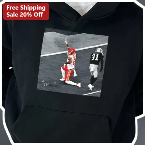 Travis Kelce Hoodie Kansas City Chiefs NFL Fan Pullover Black Football Player Graphic Sweatshirt
