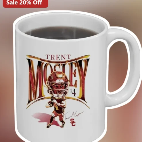 Trent Mosley #4 USC Trojans Football Player Ceramic Coffee Mug Gift for Fans