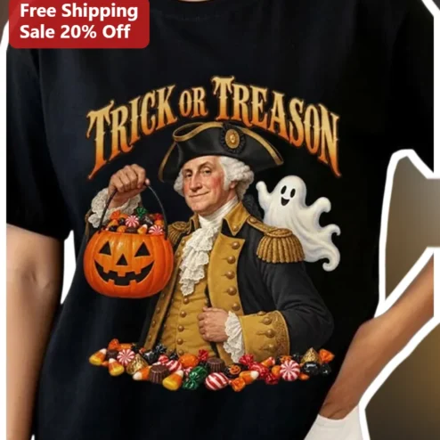 Trick Or Treason George Washington Halloween Graphic Tee