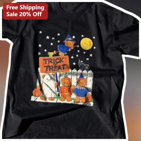 Trick Or Treat Care Bears Vintage Halloween Graphic Tee