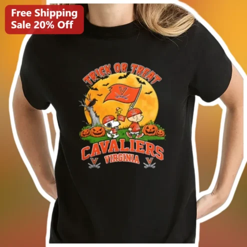 Trick or Treat Cavaliers Virginia Snoopy Halloween Graphic Tee