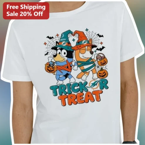 Trick or Treat Miami Dolphins Halloween Dog Graphic Tee
