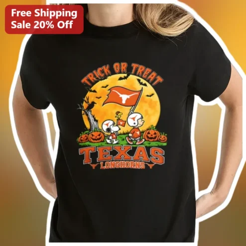 Trick Or Treat Texas Longhorns Snoopy Halloween Graphic Tee