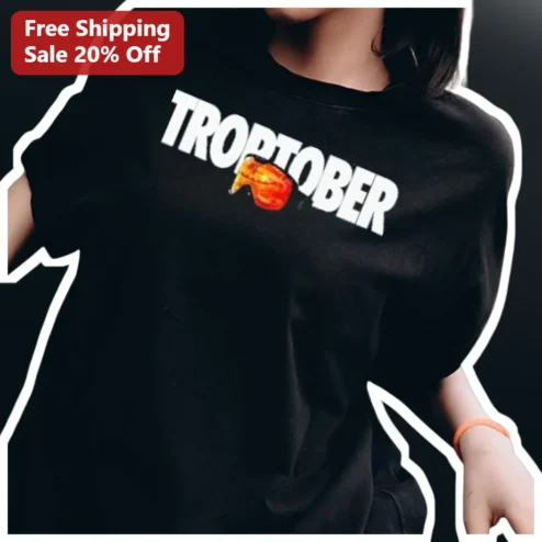 TROPTOBER Tropical October Graphic Tee Unisex Summer Vibes Aviator Sunglasses Shirt