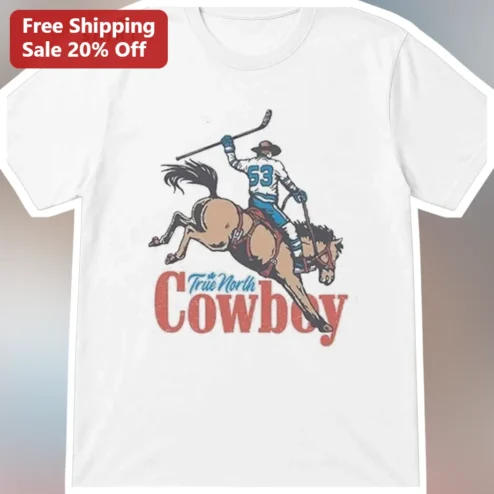 True North Cowboy Tee Vintage Hockey Rodeo Mashup Shirt Canadian Western Gift
