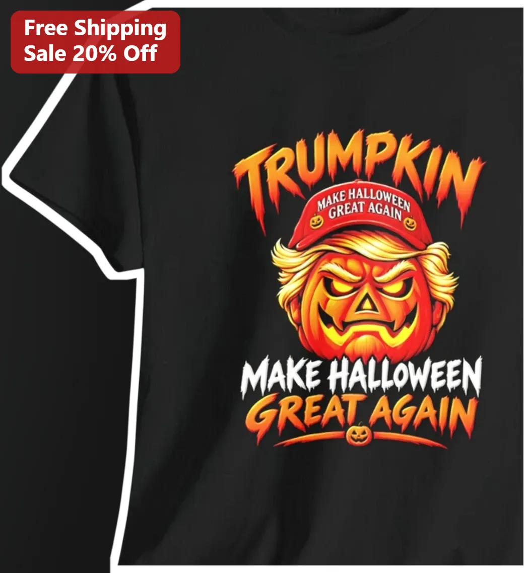 Trumpkin Make Halloween Great Again Graphic Tee Donald Trump Pumpkin Political Satire Shirt