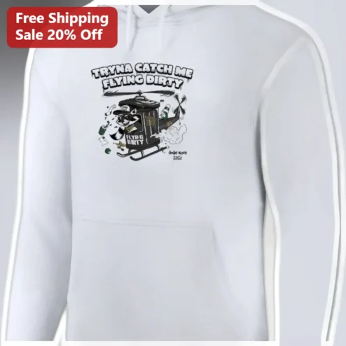 Tryna Catch Me Flying Dirty Hoodie Funny Raccoon Trash Panda Helicopter Graphic Sweatshirt Gift for Him