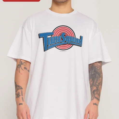 Customer in Chicago, Illinois wearing TuneSquad Tee Retro Ringer Graphic Shirt for Music Fans and Podcast Listeners
