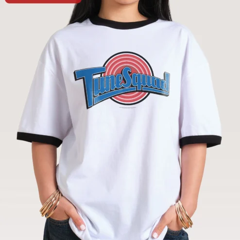 TuneSquad Tee Retro Ringer Graphic Shirt for Music Fans and Podcast Listeners