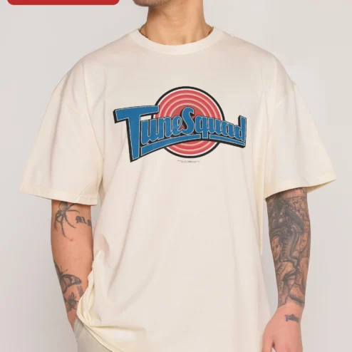 TuneSquad Tee Retro Ringer Graphic T-Shirt for Music Lovers Audiophiles on a hanger, ready to ship from Chicago, Illinois