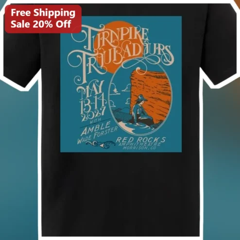 Turnpike Troubadours Red Rocks Amphitheatre Vintage Concert Poster Tee
