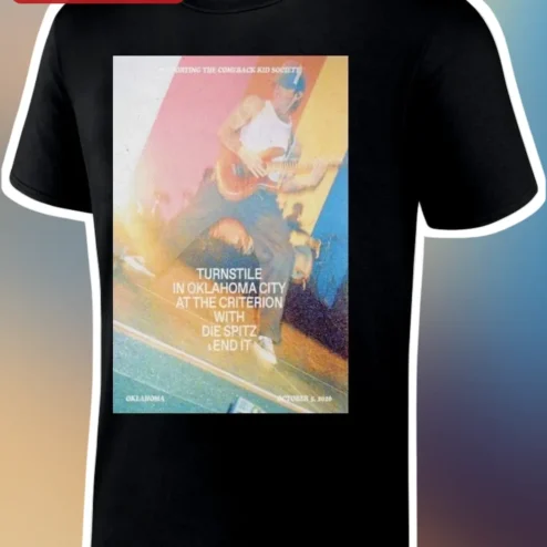 Turnstile Oklahoma City The Criterion Die Spitz End It Vintage Concert Poster Graphic Tee