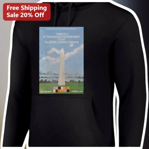 Turnstile Washington Monument Aid Palestine Sudan Lebanon Hoodie