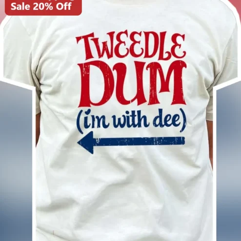 Tweedle Dum I'm With Dee Tee Vintage Retro Alice in Wonderland Graphic Shirt