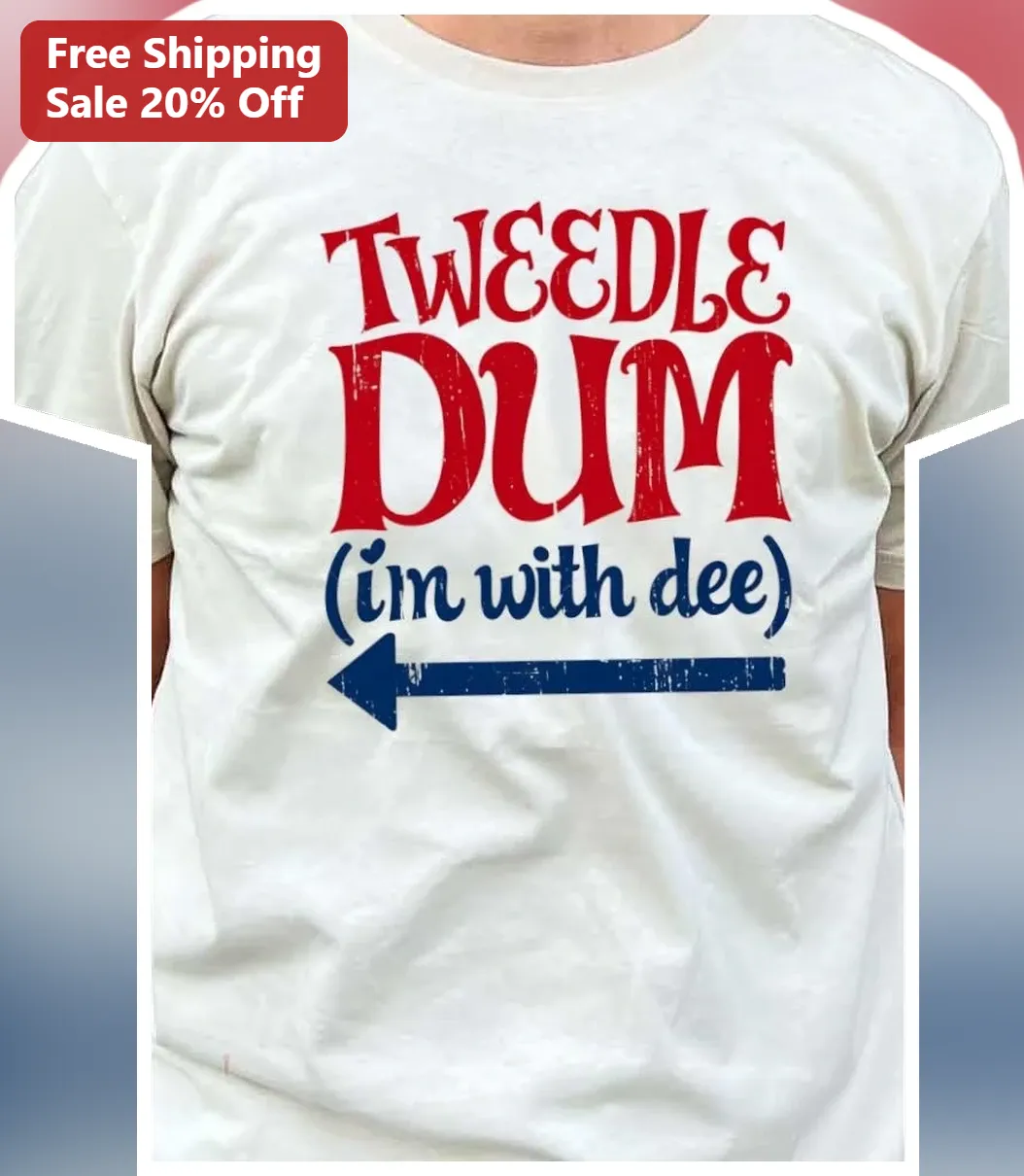Tweedle Dum I'm With Dee Tee Vintage Retro Alice in Wonderland Graphic Shirt