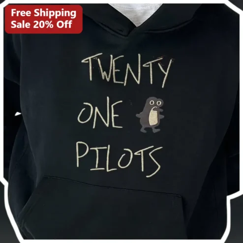 Twenty One Pilots Hoodie Clam Mascot Sketchy Band Merch Pullover